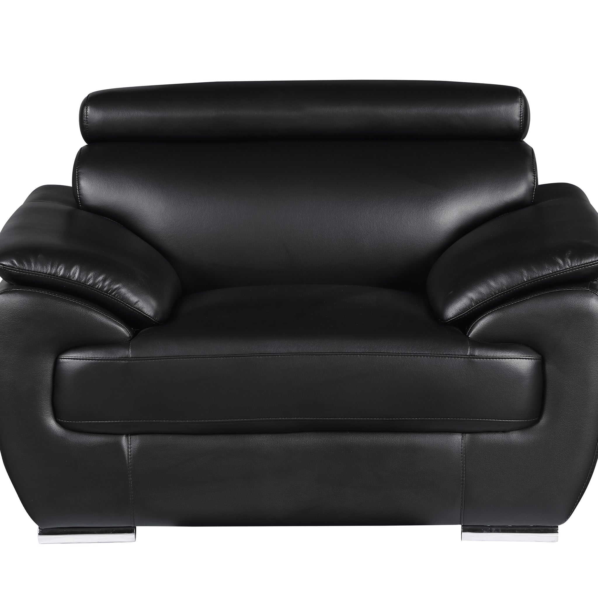 Genuine Leather Chair Black Foam Leather