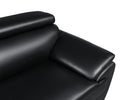 Genuine Leather Loveseat Black Foam Leather