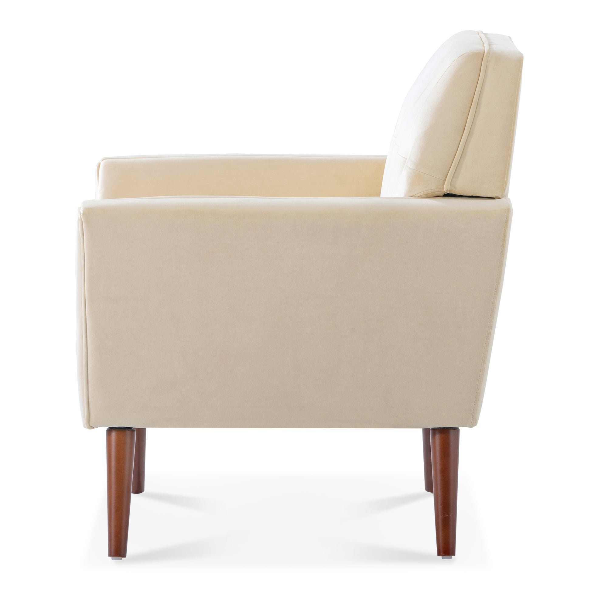 32" Wide Tufted Armchair Beige Fabric Polyester