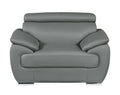 Genuine Leather Chair Gray Foam Leather
