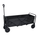 Yssoa Heavy Duty Folding Portable Hand Cart With Removable Canopy, 8'' Wheels, Adjustable Handles And Double Fabric For Shopping, Picnic, Beach, Camping Black Aluminium Alloy