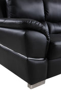Genuine Leather Sofa Black Foam Leather