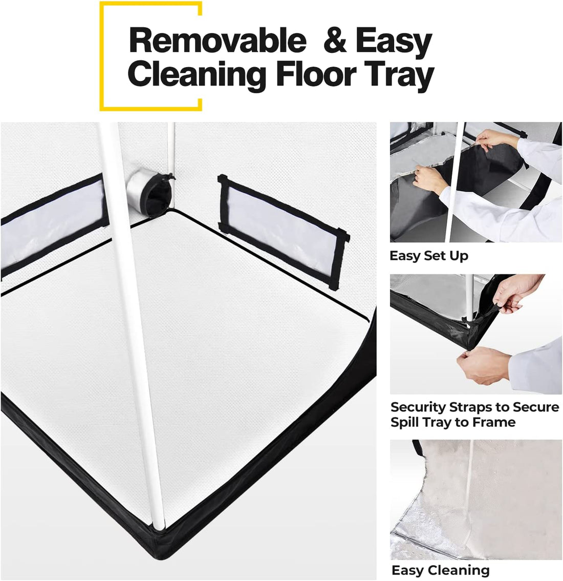 Ipower Gltentxs3 Grow Tent With Reflective Mylar 32" X 32" X 63" Indoor Hydroponic Water Resistant Complete System, Black Black Oxford Fabric