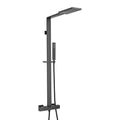 Matte Black Wall Mounted Shower Combo Set With Shower Head And Handheld Shower Matte Black Brass