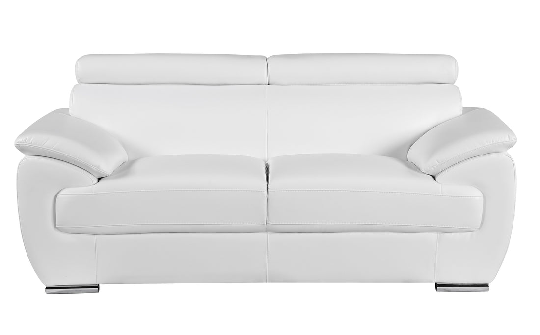 Genuine Leather Loveseat White Foam Leather