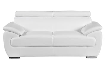 Genuine Leather Loveseat White Foam Leather