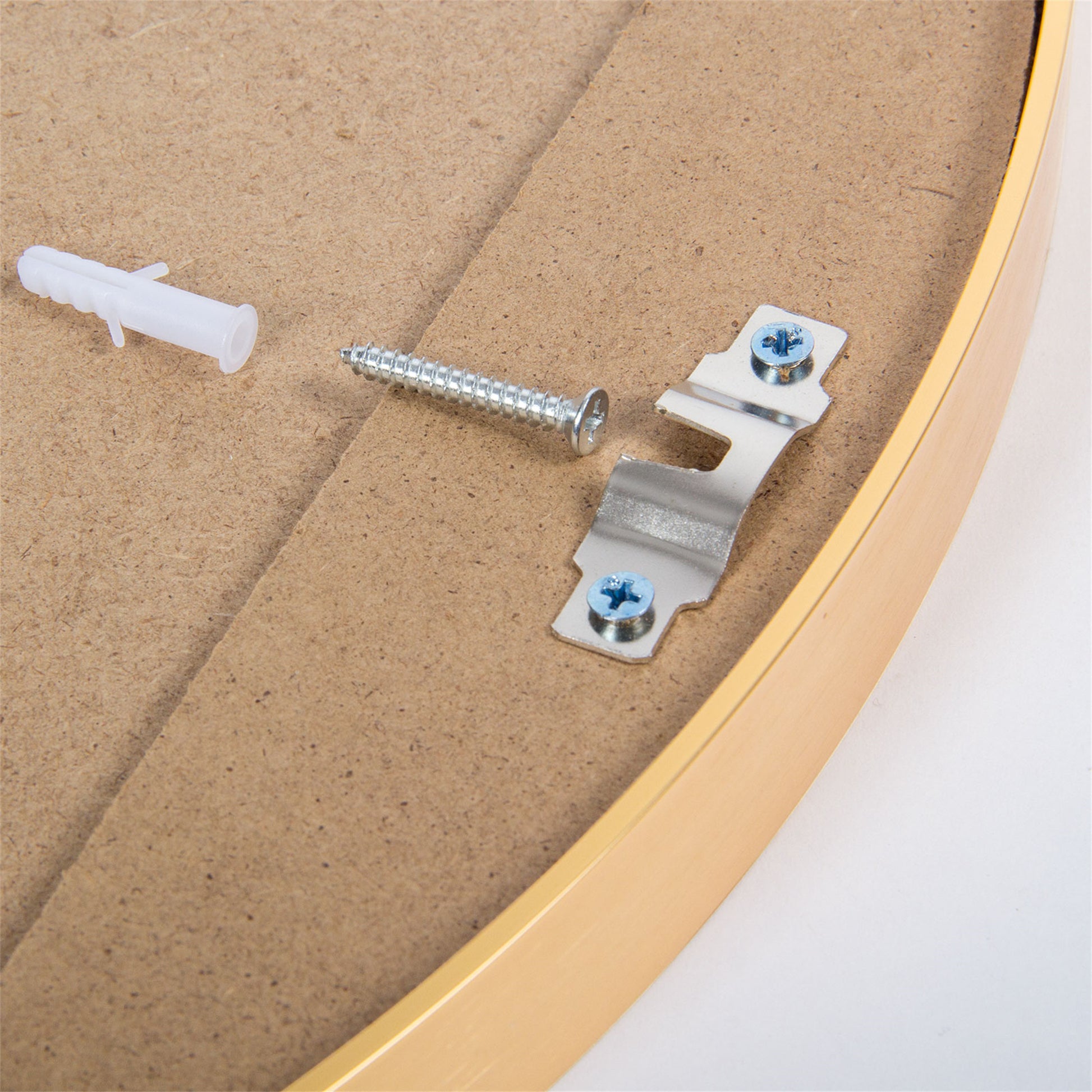 24" Wall Round Circle Mirror Bathroom Make Up Vanity Mirror Golden Golden Glass