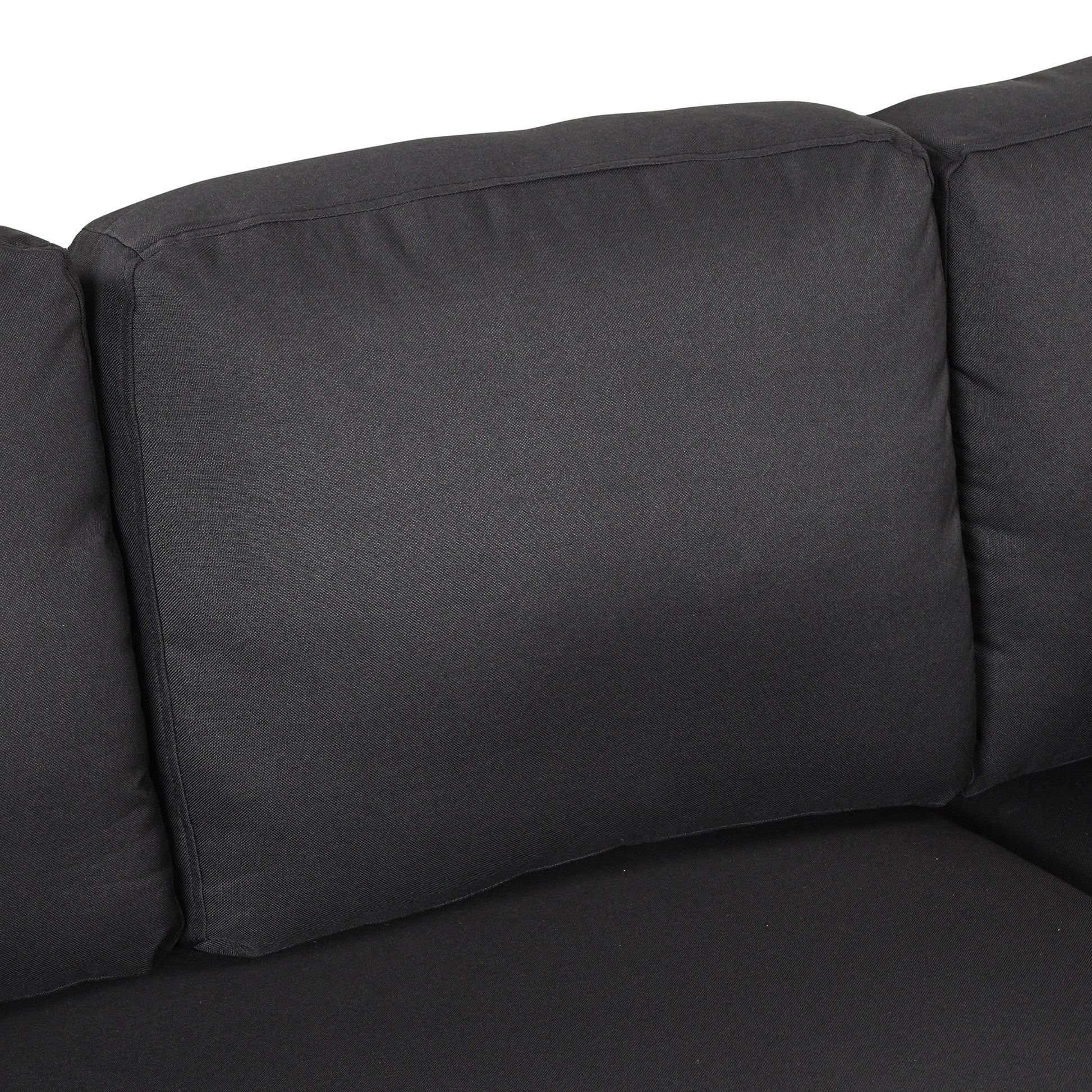 87.4"Sectional Sleeper Sofa with USB Charging Port and black-foam-linen