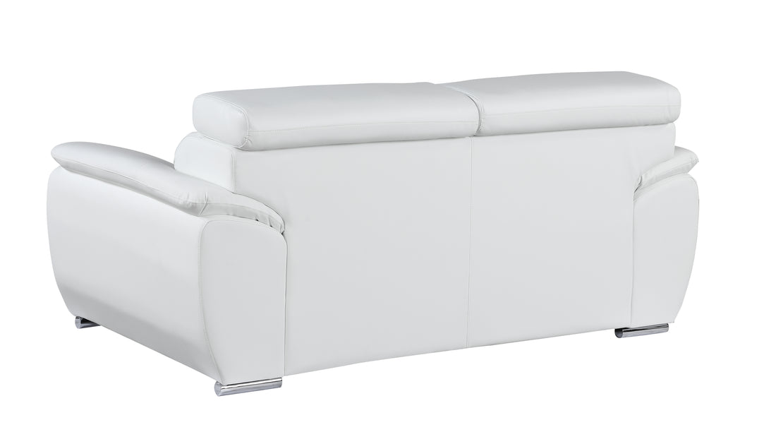 Genuine Leather Loveseat White Foam Leather