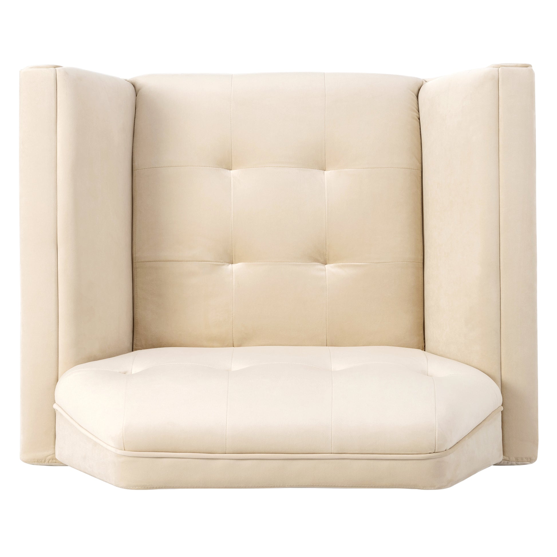 32" Wide Tufted Armchair Beige Fabric Polyester