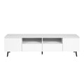 Modern White Tv Stand, 16 Colors Led Tv Stand W Remote Control Lights White Mdf