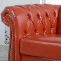 1 Seater Sofa For Living Room Orange Pu