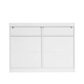 6 Drawer Dresser, White Dresser For Bedroom With Led Lights, Modern Dressers & Chests Of Drawers With Sturdy Frame For Living Room, Entryway, Hallway White Mdf