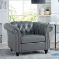1 Seater Sofa For Living Room Gray Pu
