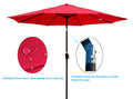 Outdoor Patio Umbrella 10Ft 3M Without Flap ,8Pcs Ribs,With Tilt ,With Crank,Without Base, Red,Pole Size 38Mm 1.49Inch Red Steel