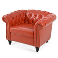 1 Seater Sofa For Living Room Orange Pu