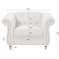 1 Seater Sofa For Living Room White Polyester