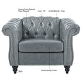 1 Seater Sofa For Living Room Gray Pu