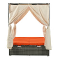 Adjustable Sun Bed With Curtain,High Comfort,With 3 Colors Orange Hdpe
