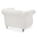 1 Seater Sofa For Living Room White Polyester
