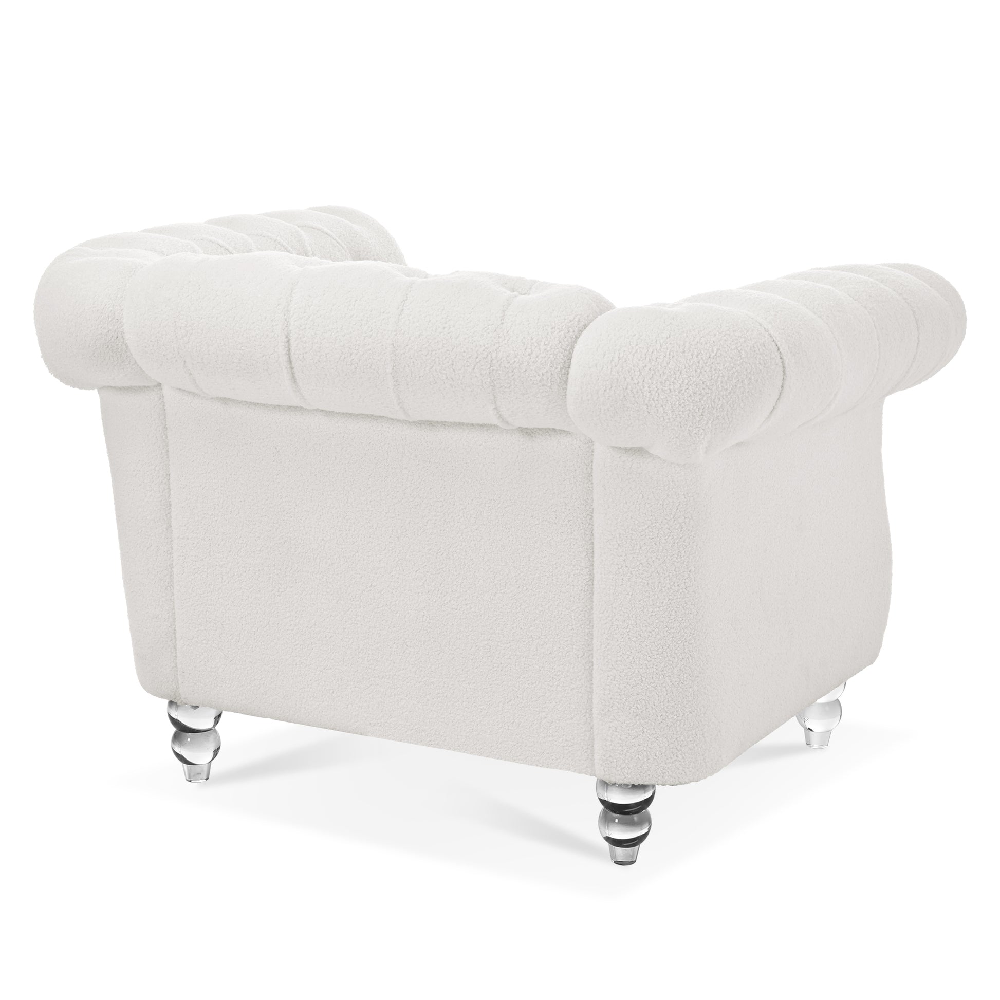 1 Seater Sofa For Living Room White Polyester