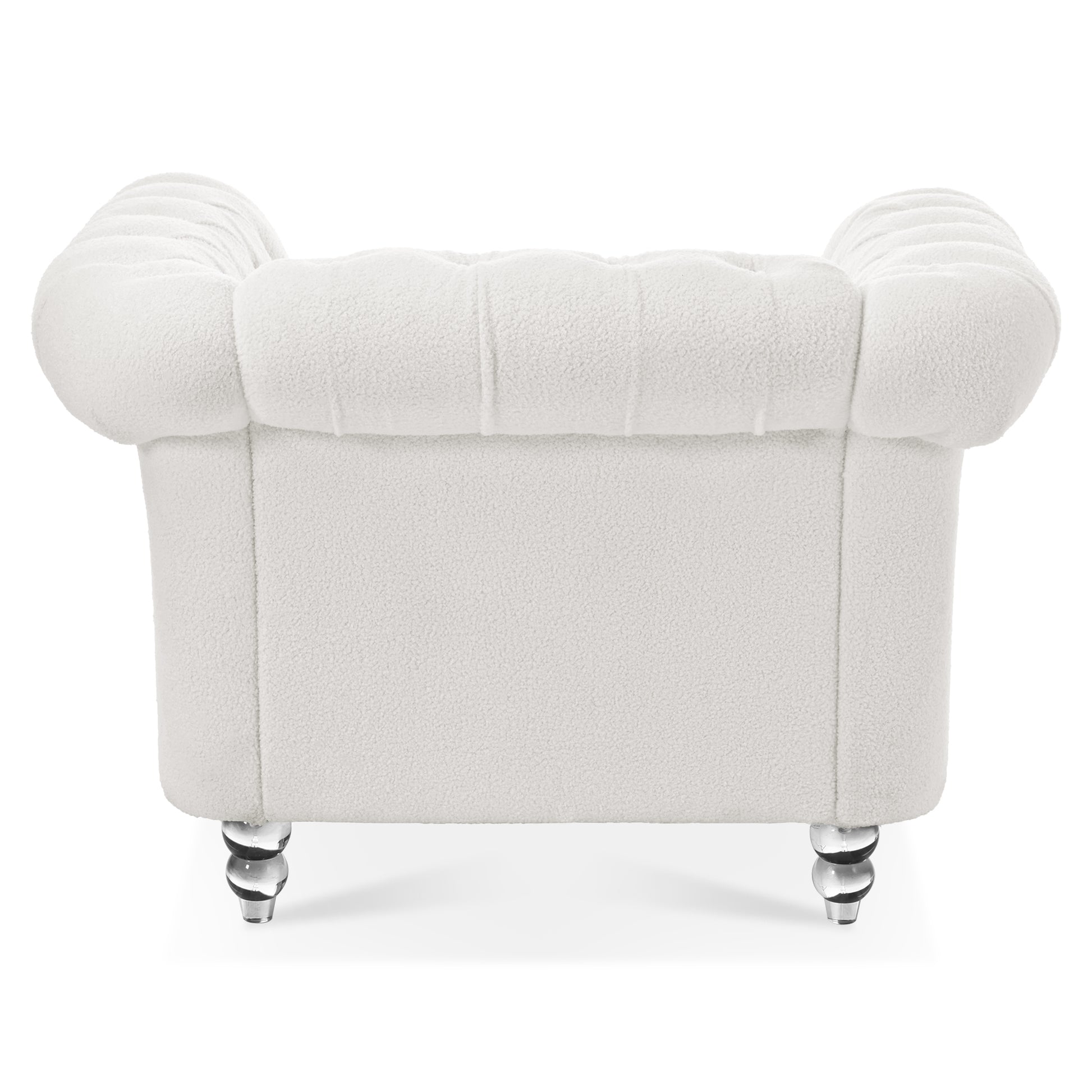 1 Seater Sofa For Living Room White Polyester