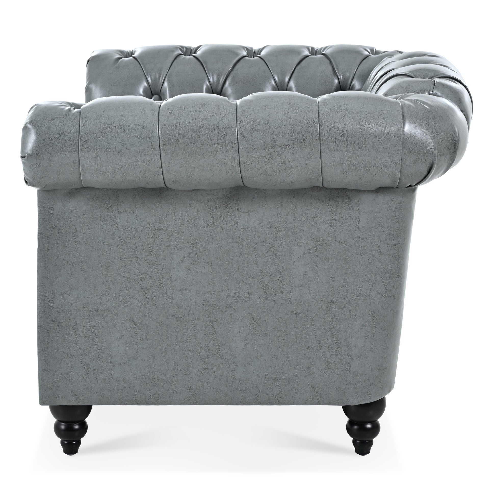 1 Seater Sofa For Living Room Gray Pu