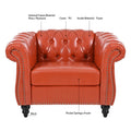 1 Seater Sofa For Living Room Orange Pu
