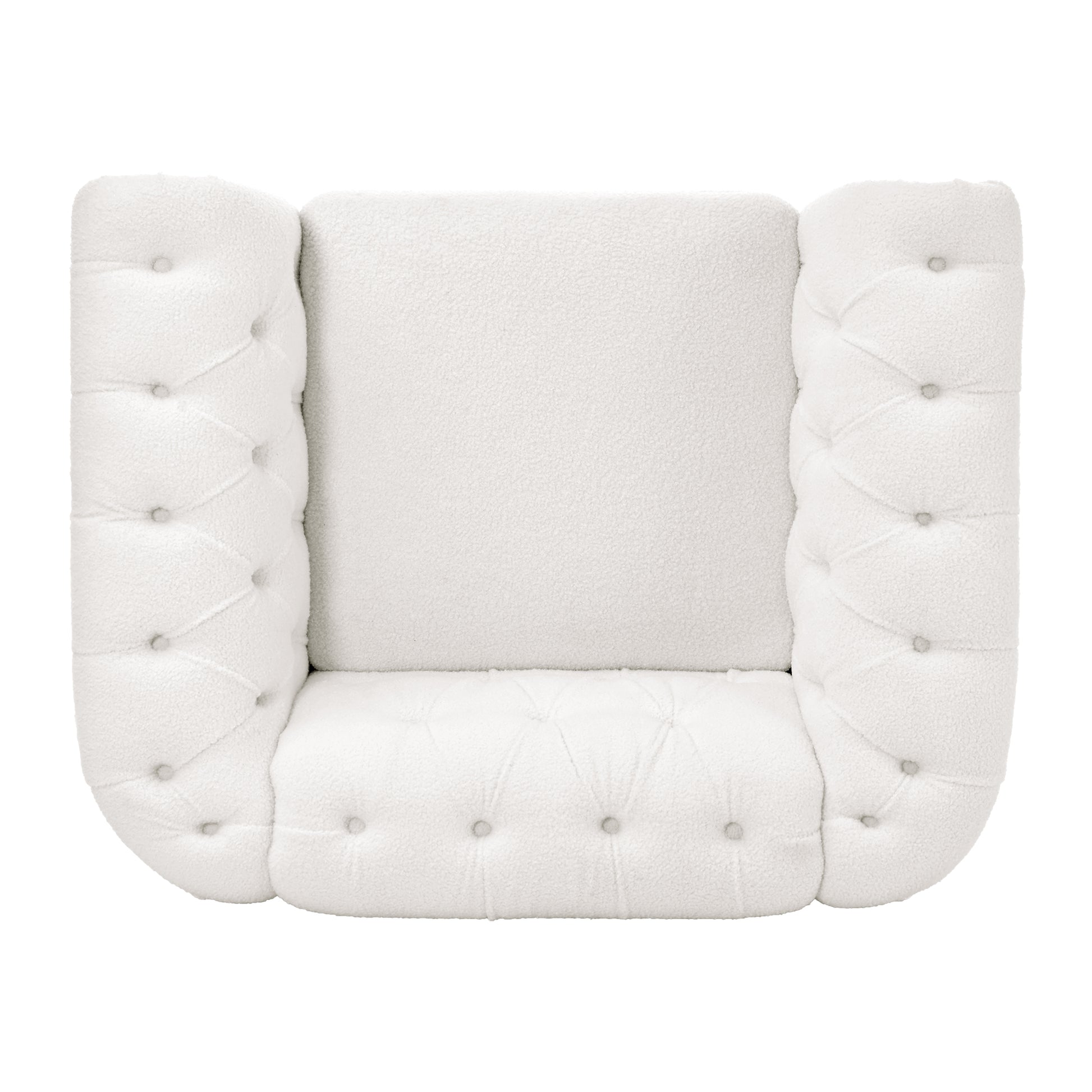 1 Seater Sofa For Living Room White Polyester