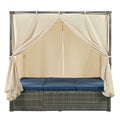 Adjustable Sun Bed With Curtain,High Comfort,With 3 Colors Blue Hdpe