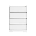 4 Drawer Dresser, Chest Of Drawers Without Handle, White Dresser For Bedroom 100% Waterproof, Modern Wooden Cabinet With Sturdy Frame For Living Room, Entryway, Bedroom, Hallway, Office White Mdf