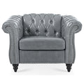 1 Seater Sofa For Living Room Gray Pu