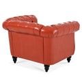 1 Seater Sofa For Living Room Orange Pu