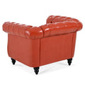 1 Seater Sofa For Living Room Orange Pu