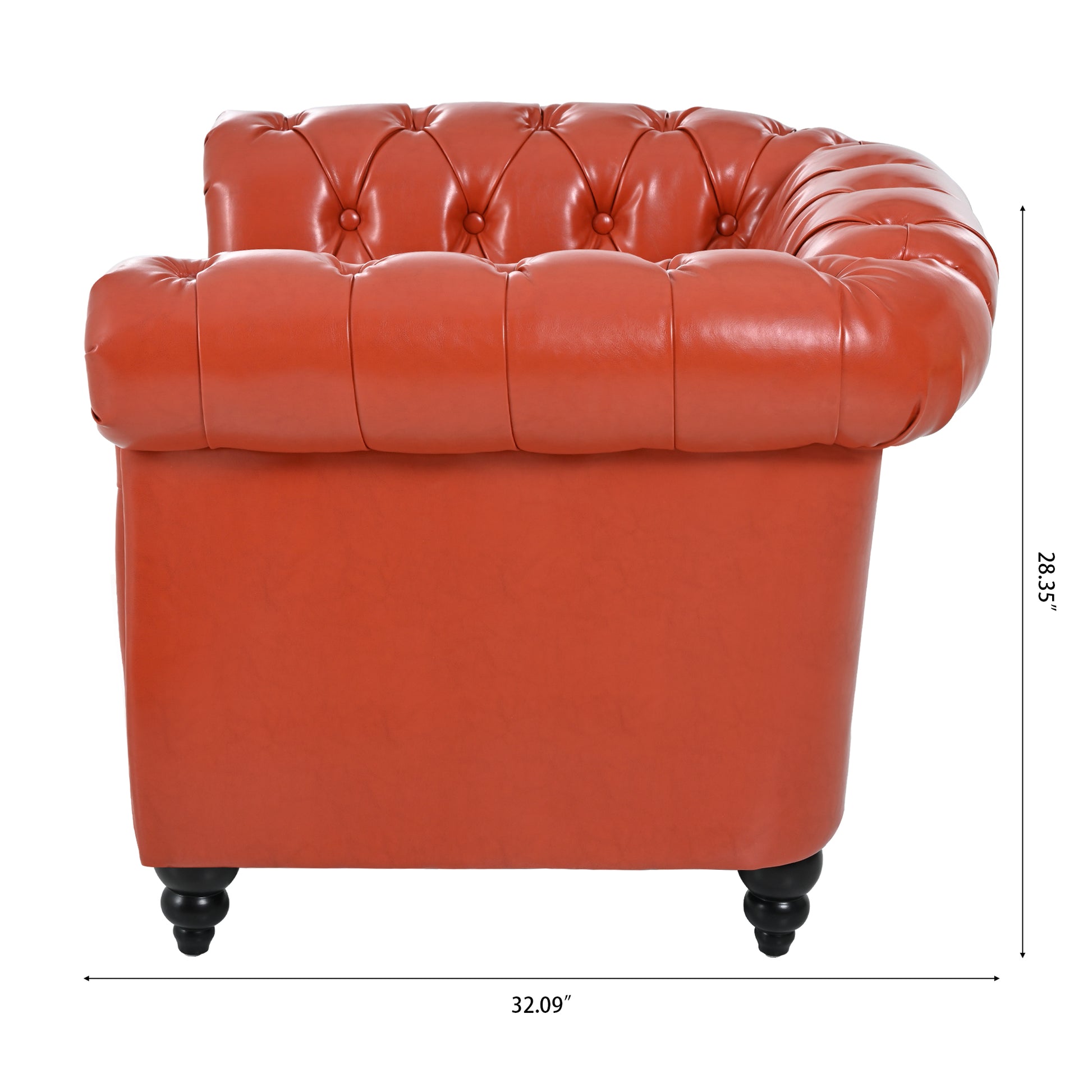 1 Seater Sofa For Living Room Orange Pu