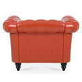 1 Seater Sofa For Living Room Orange Pu