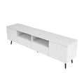 Modern White Tv Stand, 16 Colors Led Tv Stand W Remote Control Lights White Mdf