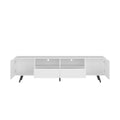 Modern White Tv Stand, 16 Colors Led Tv Stand W Remote Control Lights White Mdf