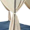 Adjustable Sun Bed With Curtain,High Comfort,With 3 Colors Blue Hdpe