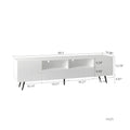 Modern White Tv Stand, 16 Colors Led Tv Stand W Remote Control Lights White Mdf