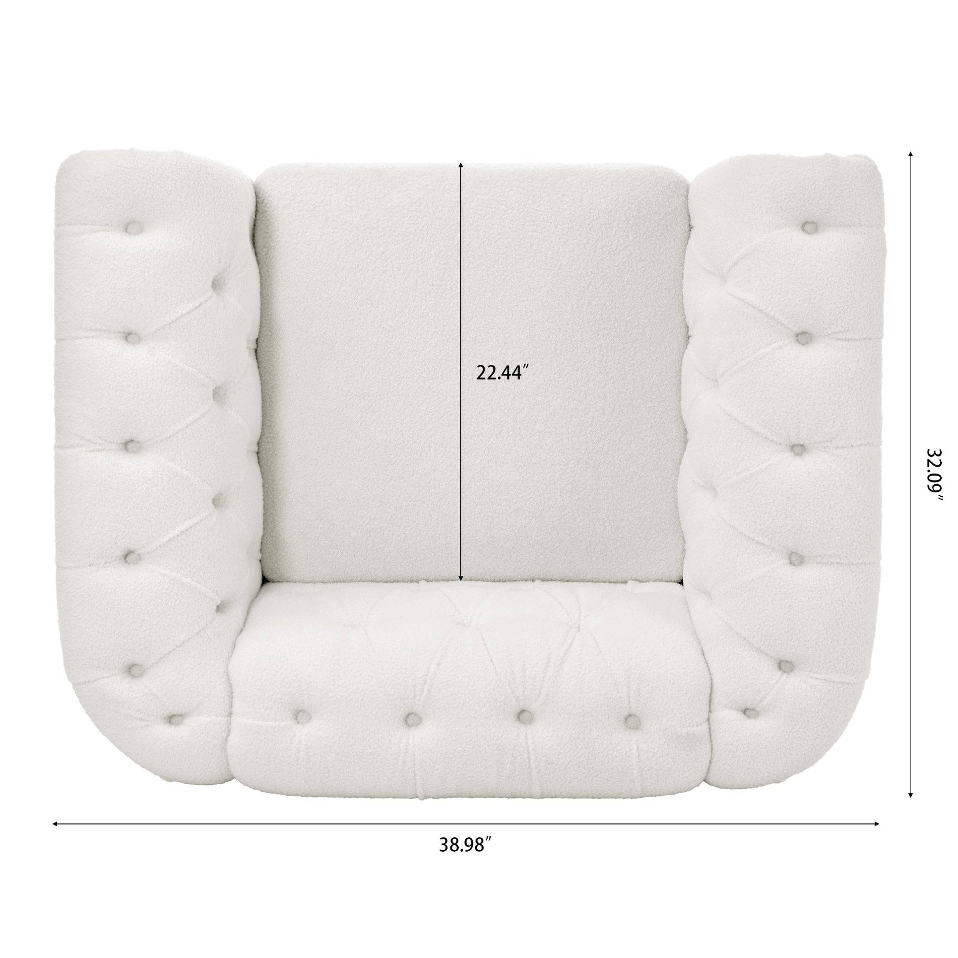 1 Seater Sofa For Living Room White Polyester