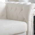1 Seater Sofa For Living Room White Polyester