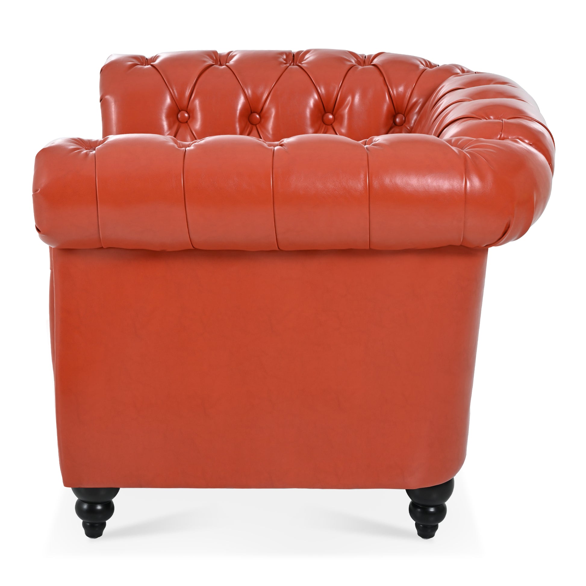 1 Seater Sofa For Living Room Orange Pu