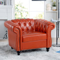 1 Seater Sofa For Living Room Orange Pu