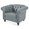 1 Seater Sofa For Living Room Gray Pu