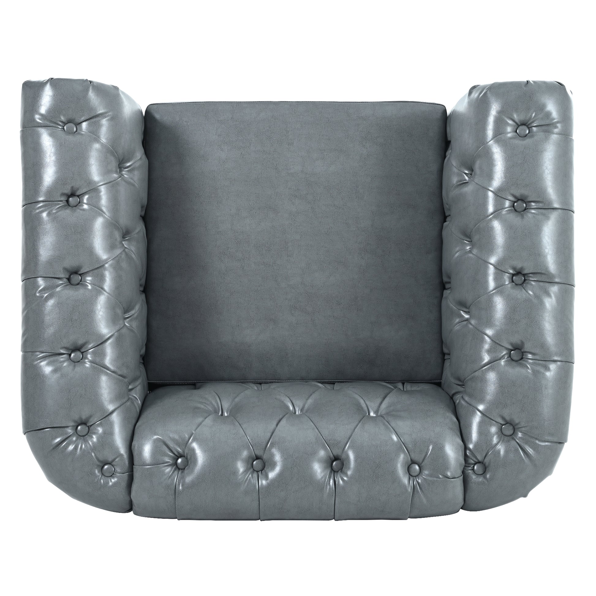 1 Seater Sofa For Living Room Gray Pu