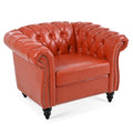 1 Seater Sofa For Living Room Orange Pu