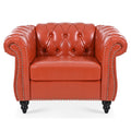 1 Seater Sofa For Living Room Orange Pu