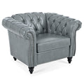 1 Seater Sofa For Living Room Gray Pu