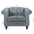 1 Seater Sofa For Living Room Gray Pu